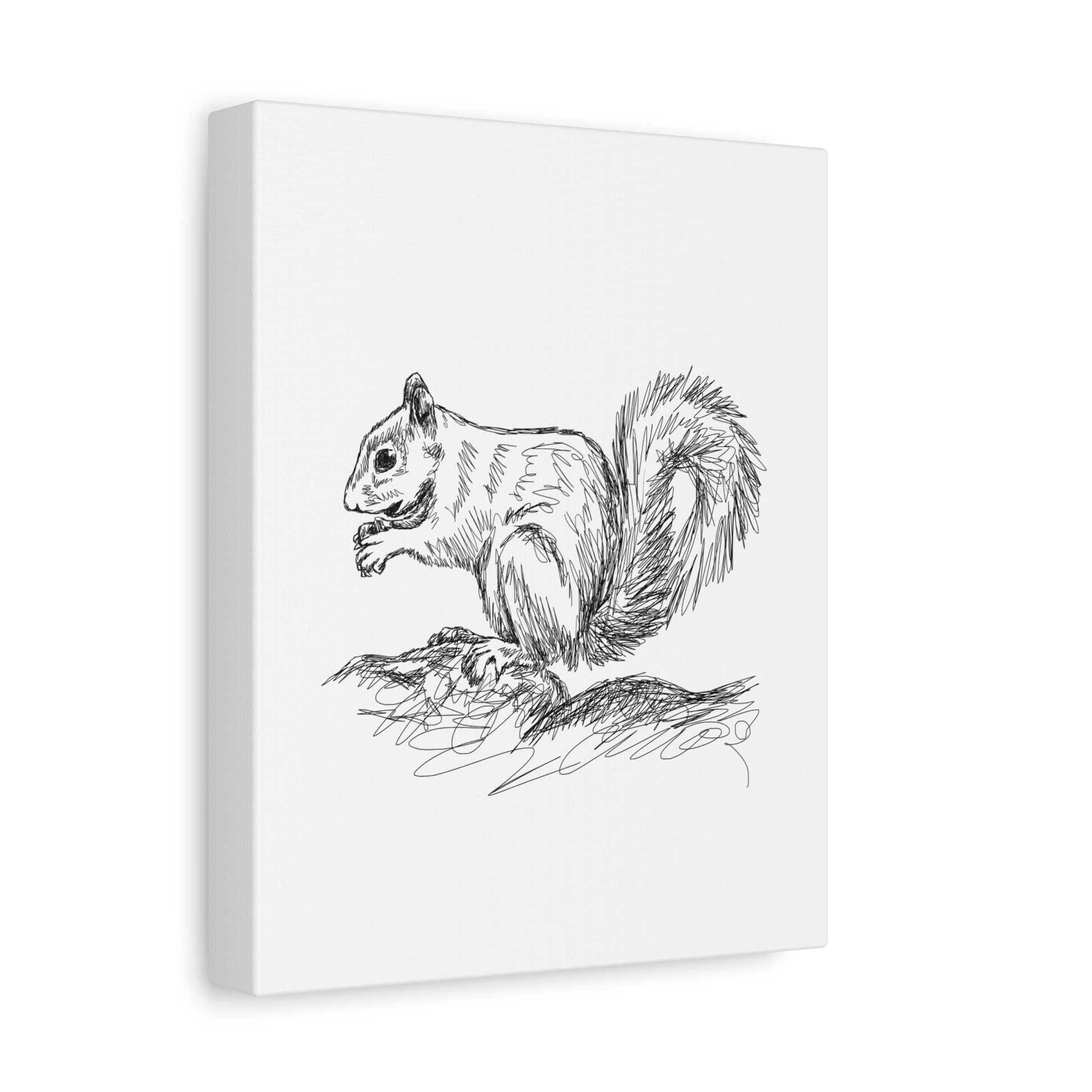 Squirrel Sketch Canvas Wall Art Vertical - Canvasses