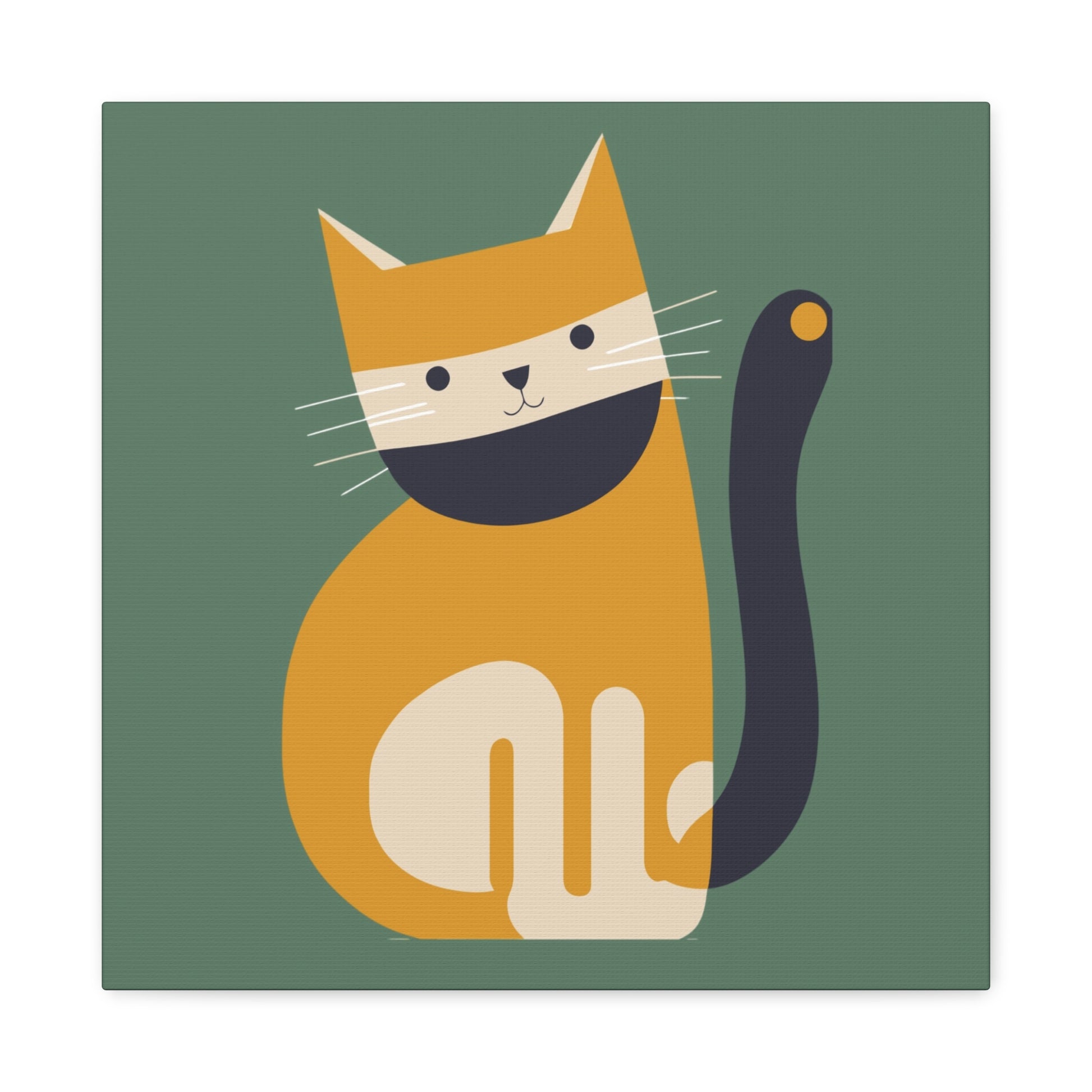 Orange Cat Canvas Wall Art Square - Canvasses