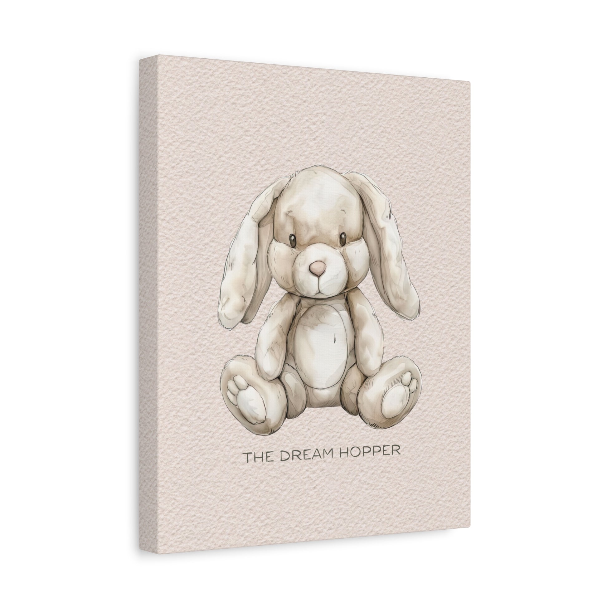 Vintage Plush Rabbit Canvas Wall Art Vertical - Canvasses