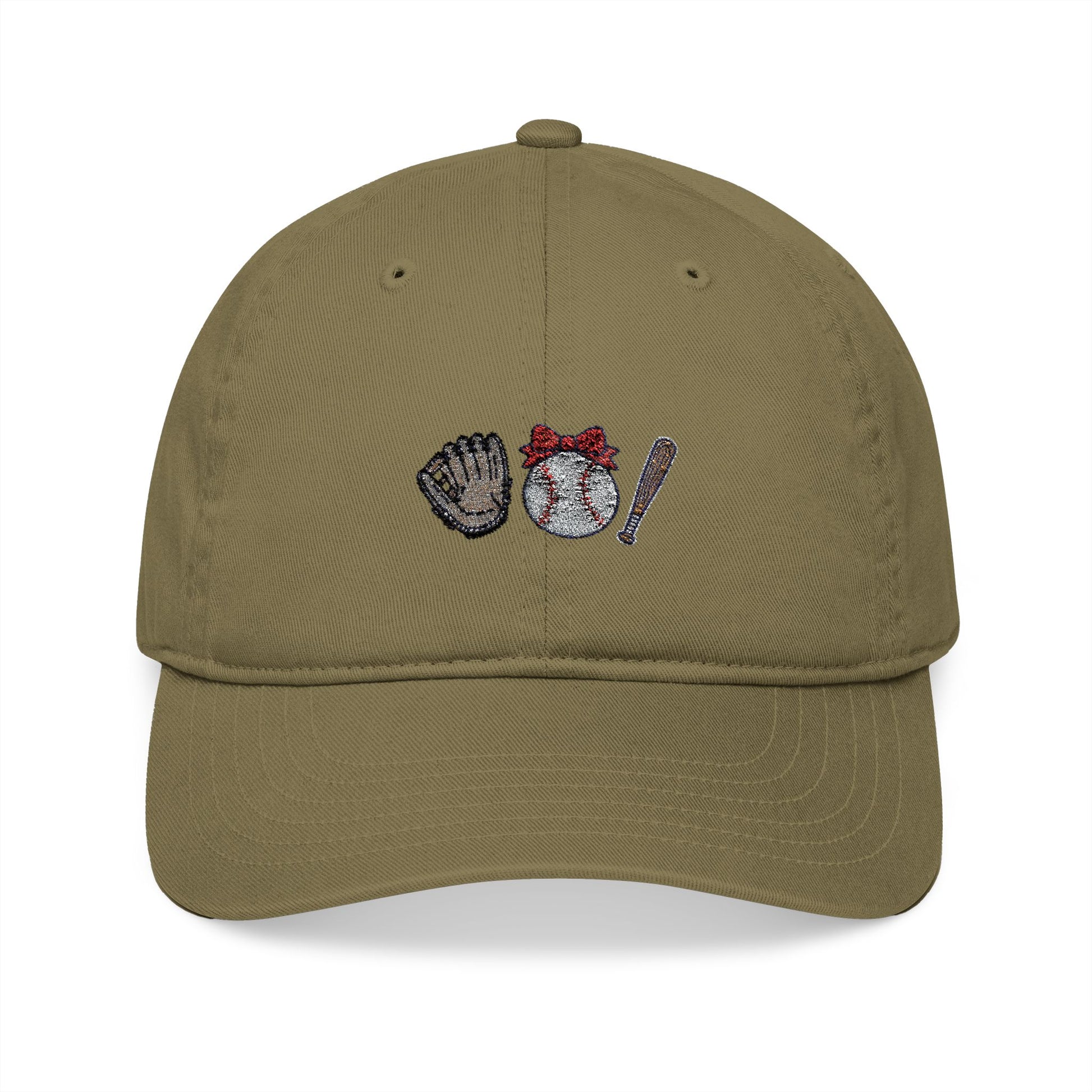 Baseball Art Embroidery Organic Baseball Cap - Canvasses