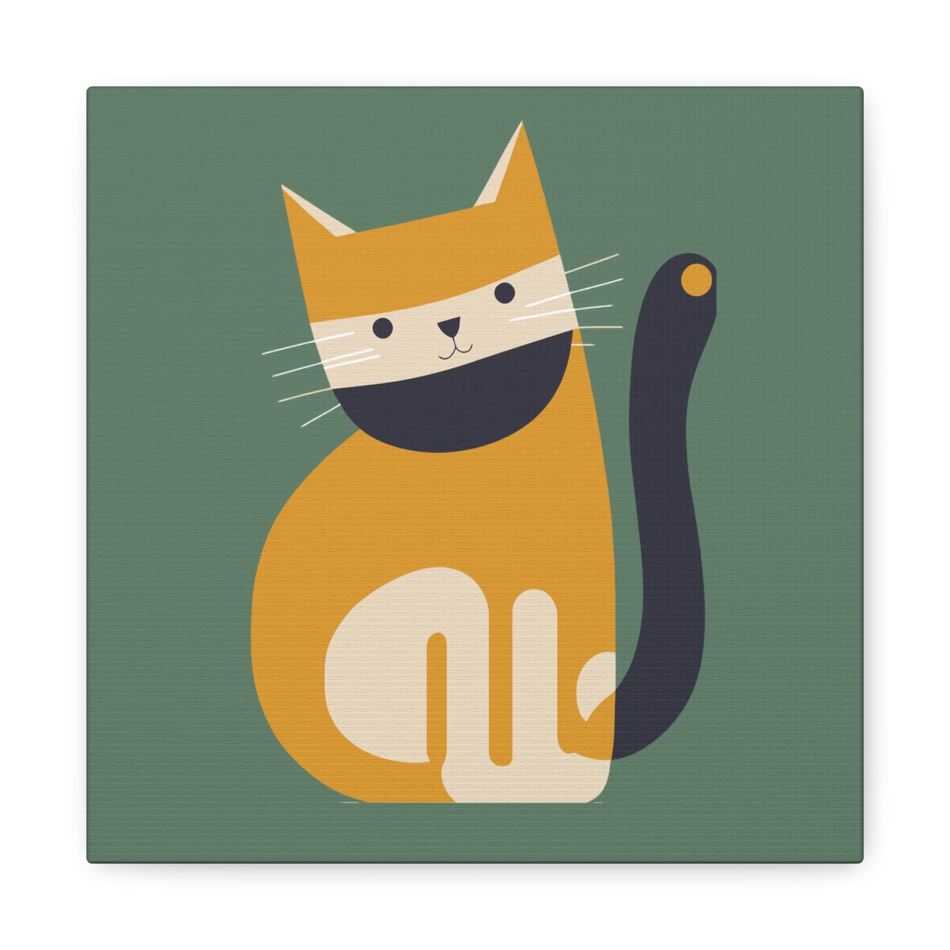 Orange Cat Canvas Wall Art Square - Canvasses