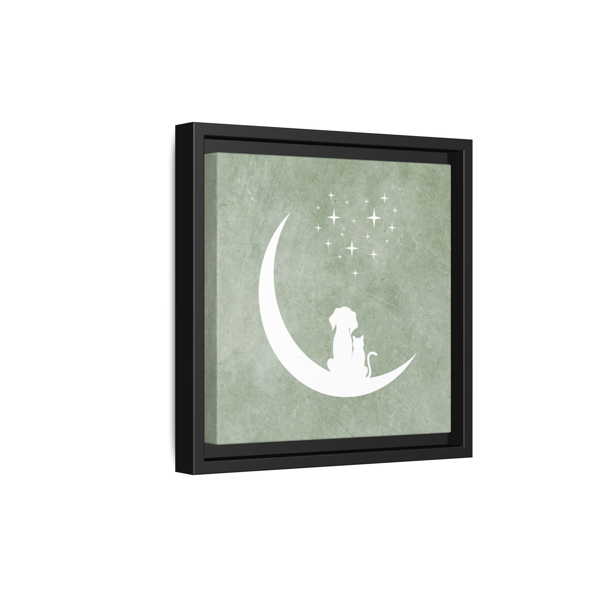 Moonlit Friends Framed Canvas Wall Art Square - Canvasses