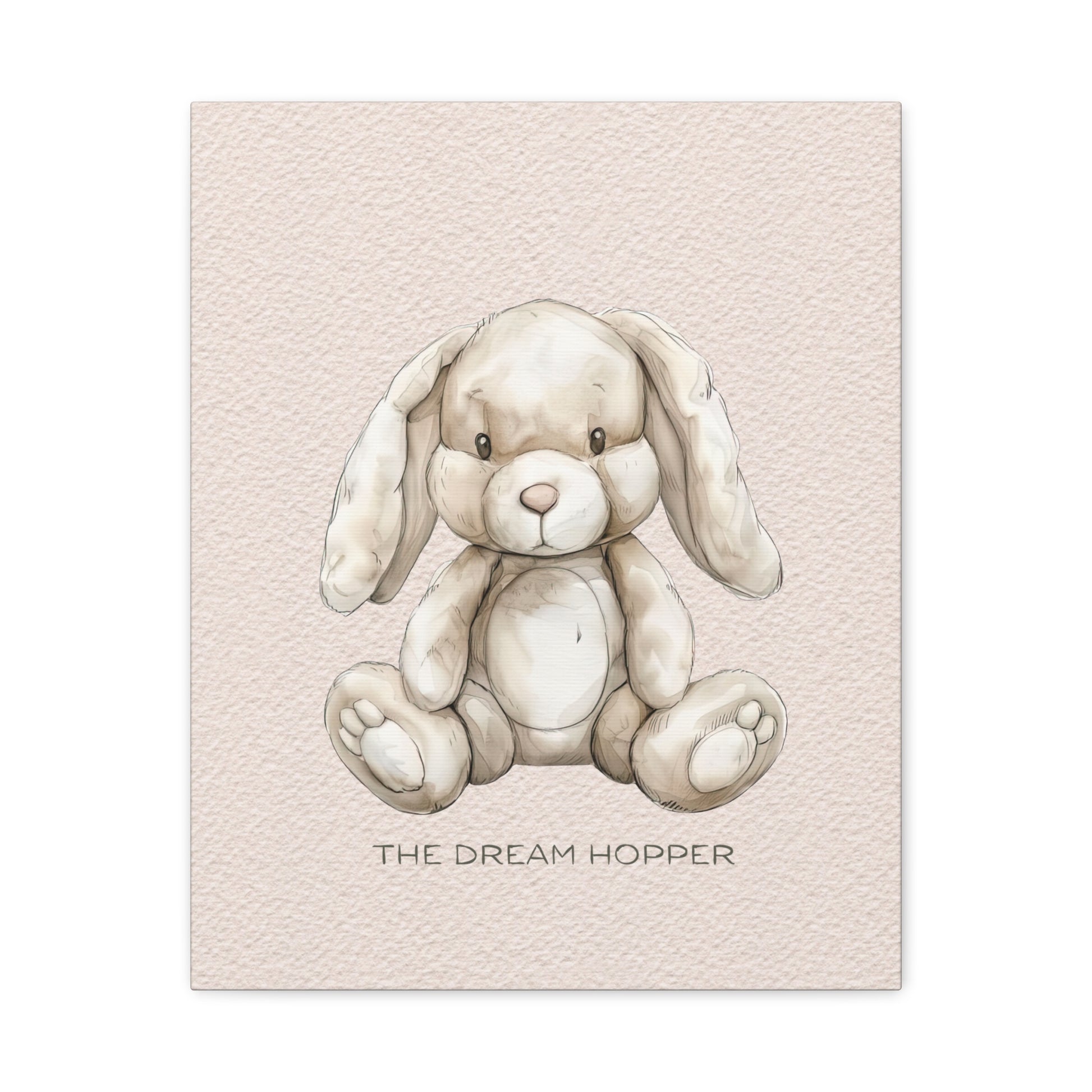 Vintage Plush Rabbit Canvas Wall Art Vertical - Canvasses