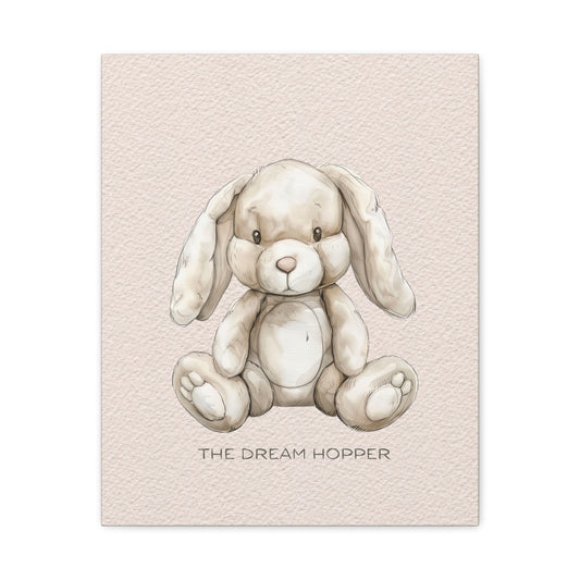 Vintage Plush Rabbit Canvas Wall Art Vertical - Canvasses
