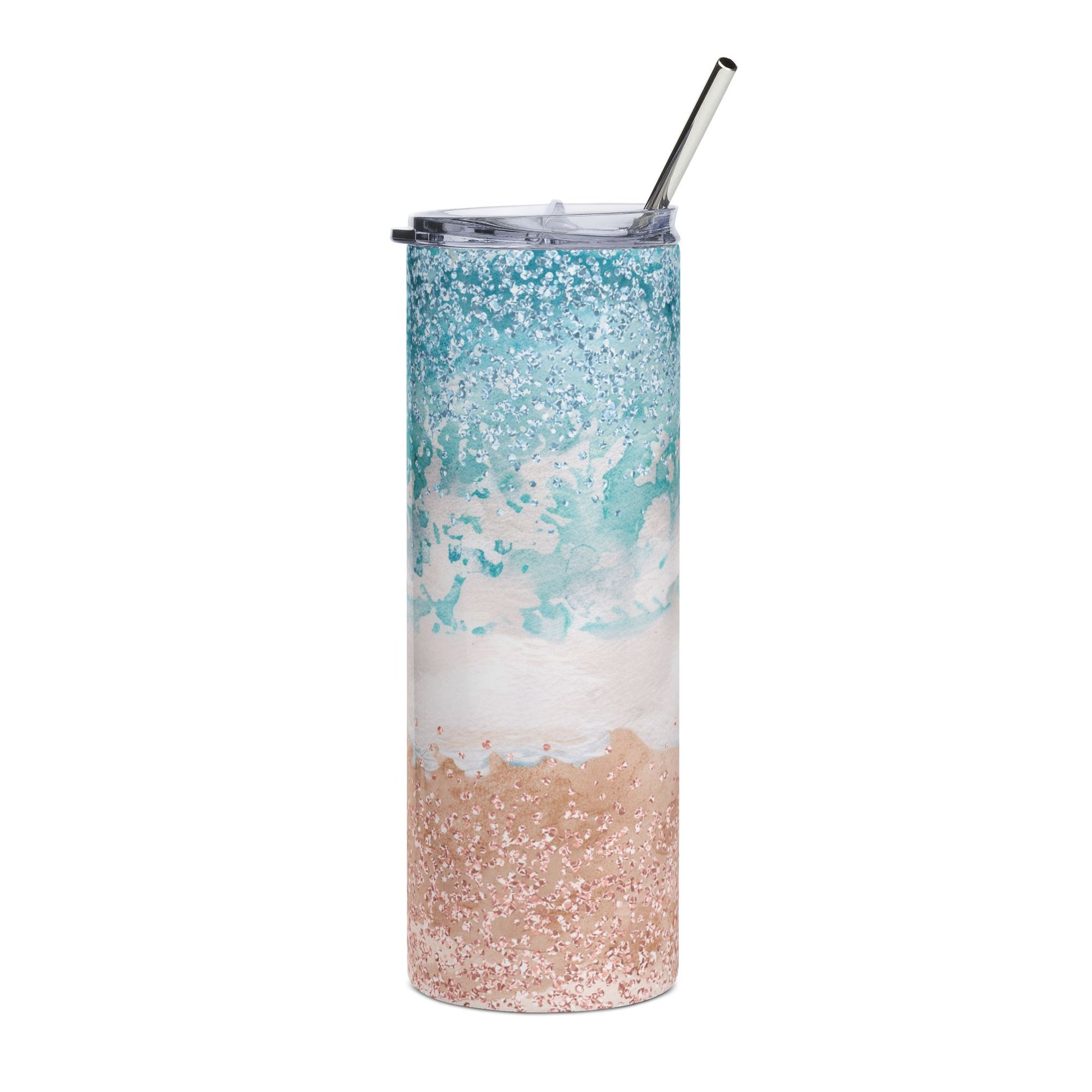 Beach Glitter 20 oz Skinny Tumbler - Canvasses