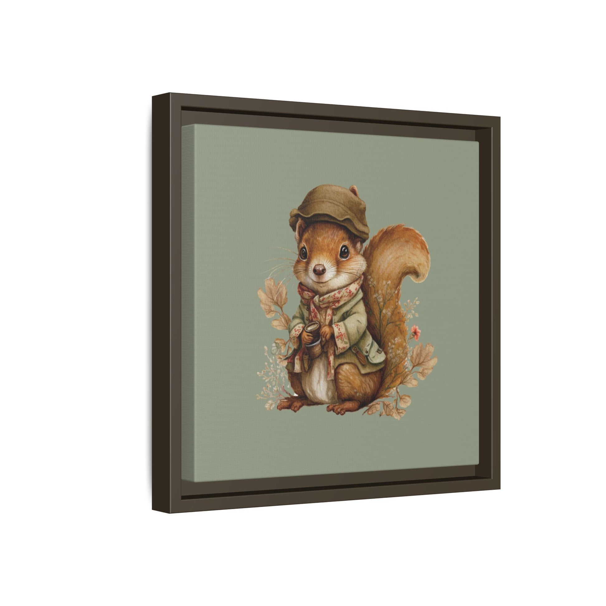 The Nut Collector Framed Canvas Wall Art Square - Canvasses