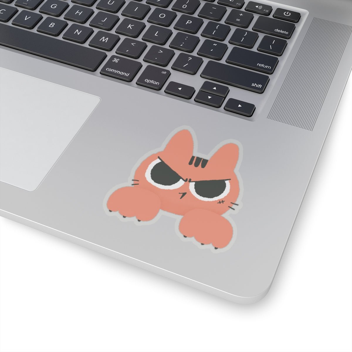 Grumpy Peekaboo Cat Kiss - Cut Sticker - Canvasses