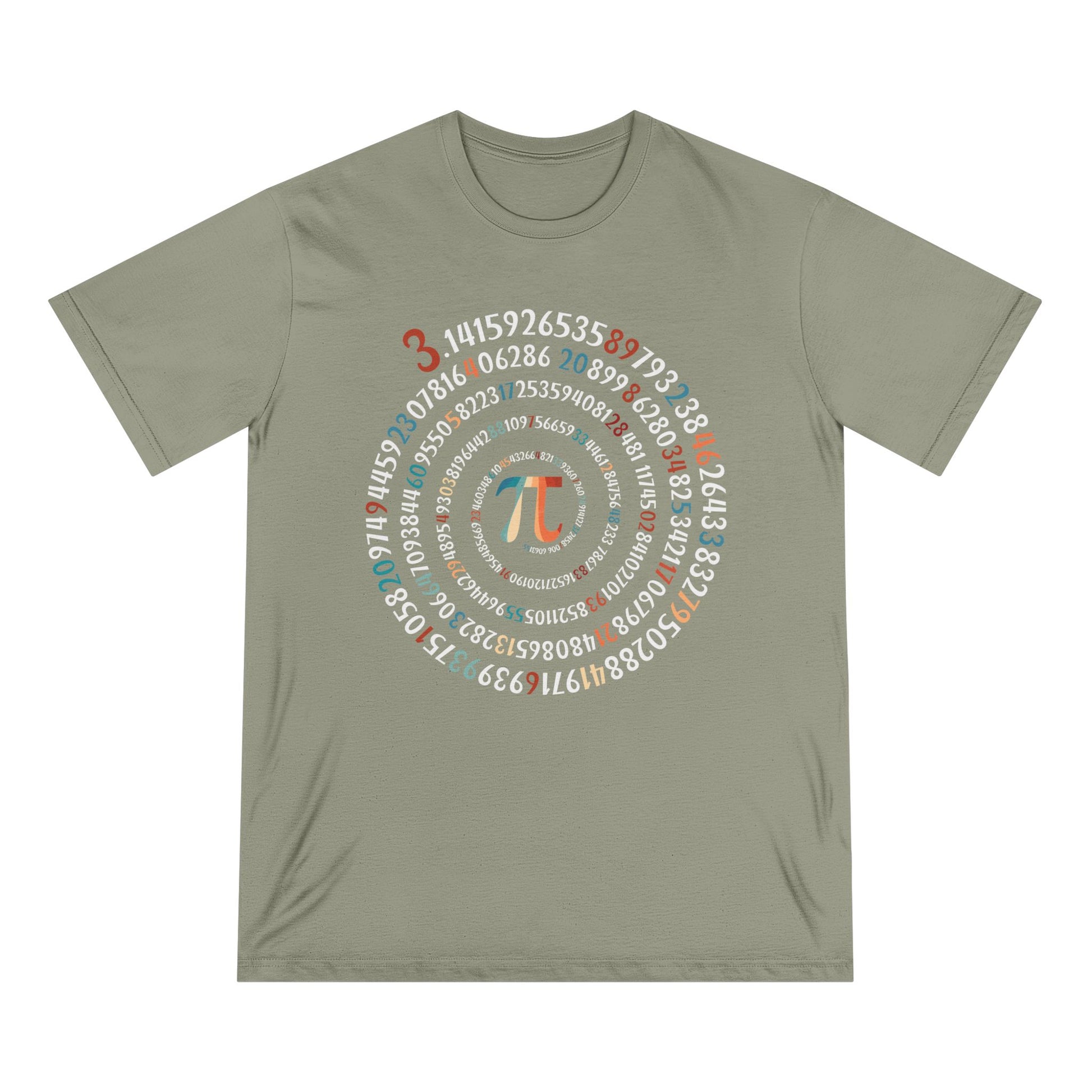 Spiral Pi Men 100% Organic Cotton Staple T-Shirt - Canvasses