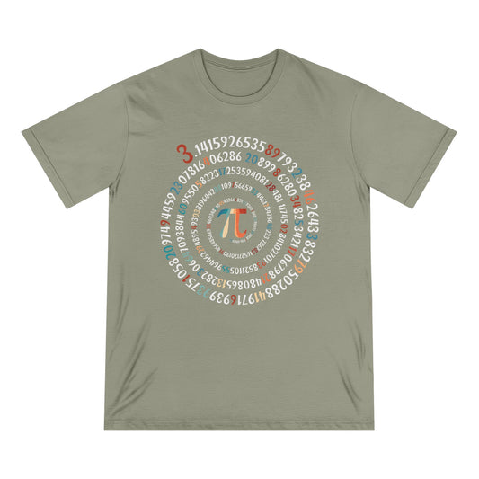 Spiral Pi Men 100% Organic Cotton Staple T-Shirt - Canvasses