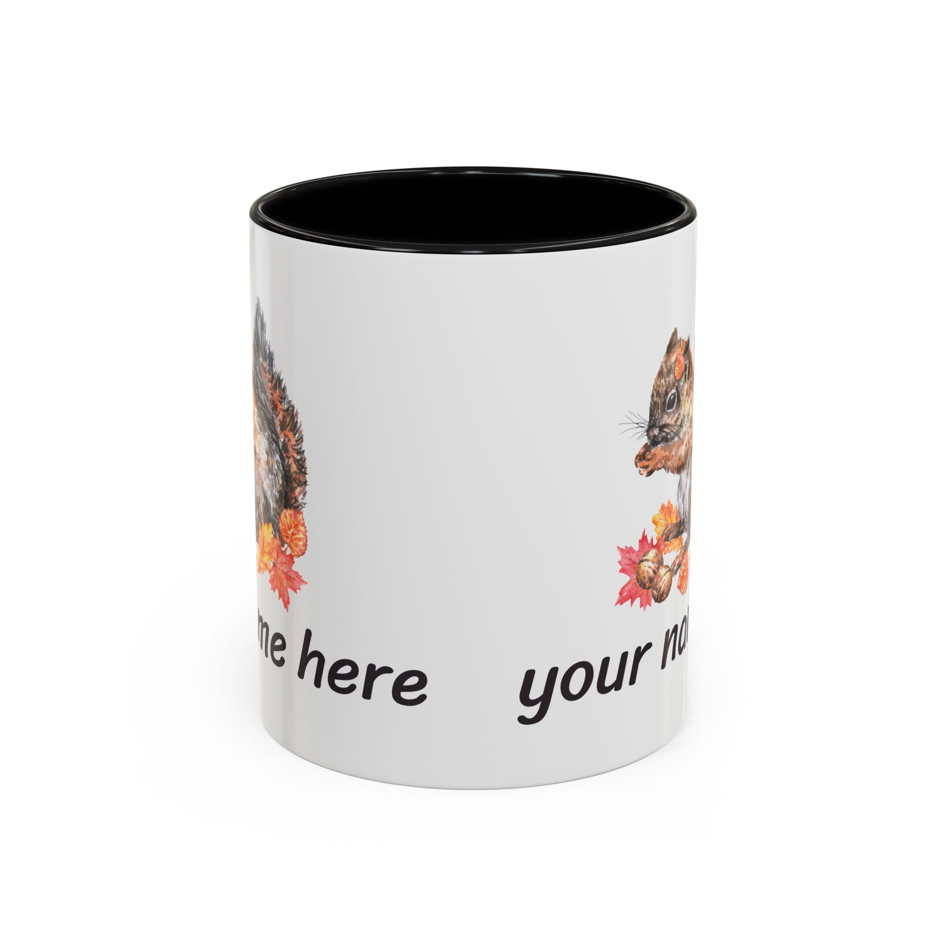 Autumn Squirrel Personalized Accent Mug - Canvasses