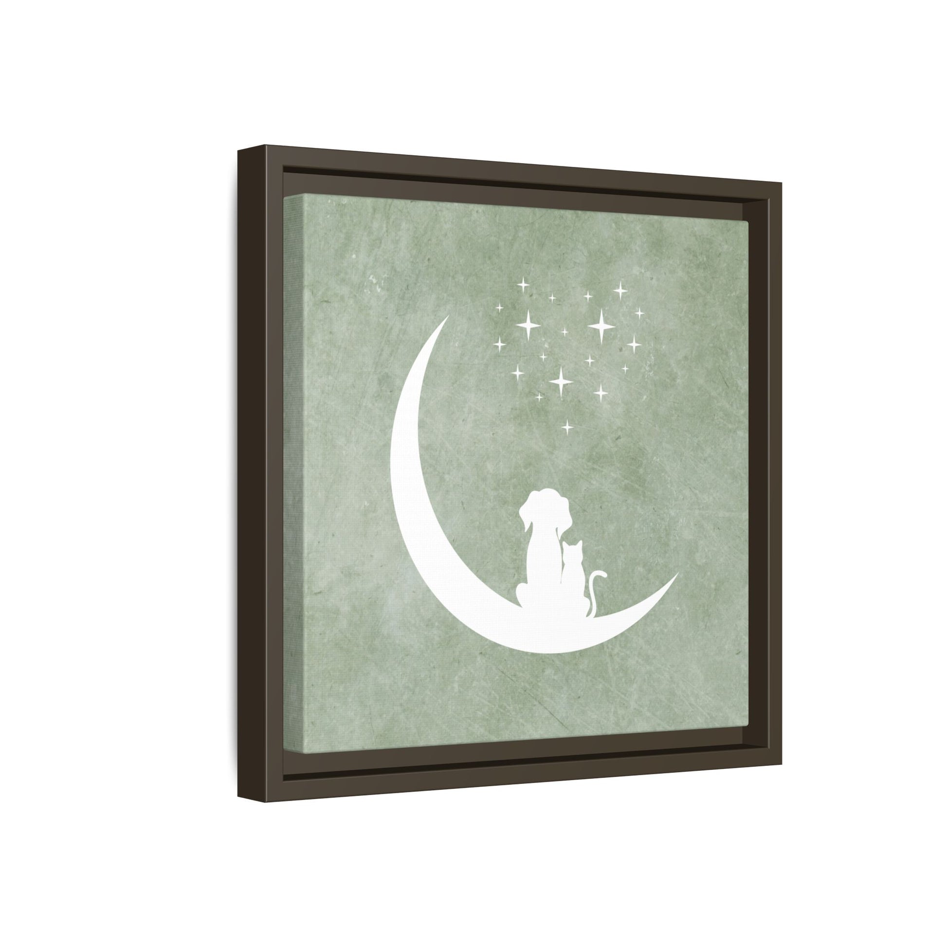 Moonlit Friends Framed Canvas Wall Art Square - Canvasses
