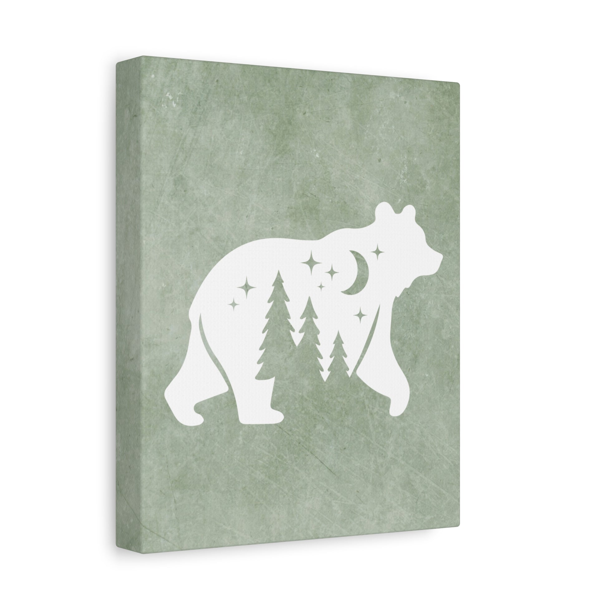 Silhouette Bear Canvas Wall Art Vertical - Canvasses