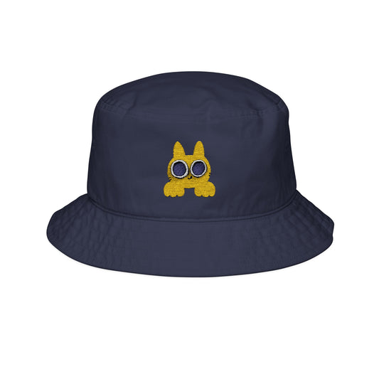 Kawaii Peekaboo Cat Embroidery Bucket Hat