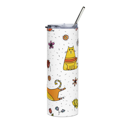 Whimsy Cats 20 oz Skinny Tumbler - Canvasses