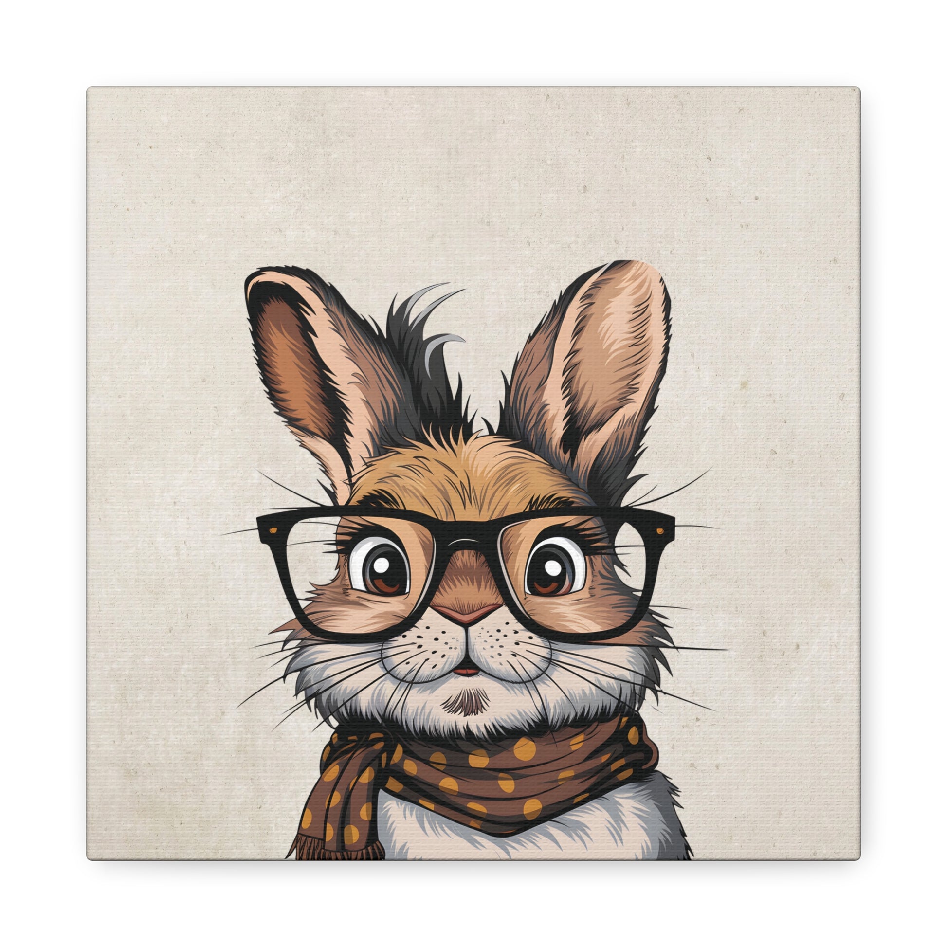 School Rabbit Canvas Wall Art Square - Canvasses