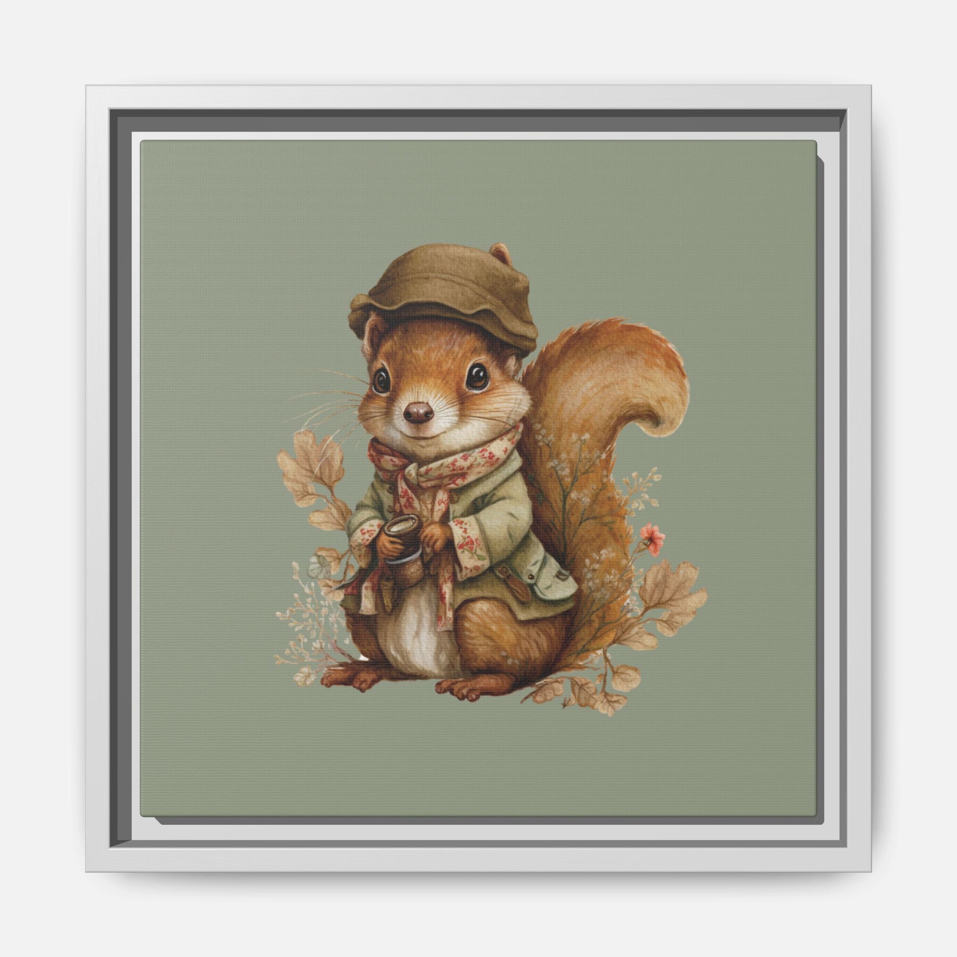 The Nut Collector Framed Canvas Wall Art Square - Canvasses