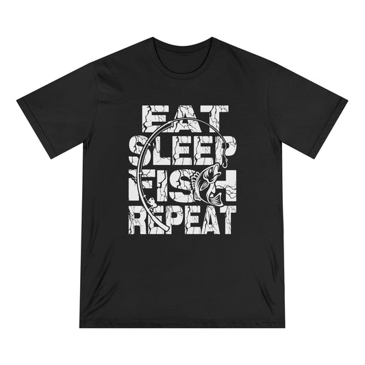 Fish Repeat Men 100% Organic Cotton Staple T-Shirt - Canvasses