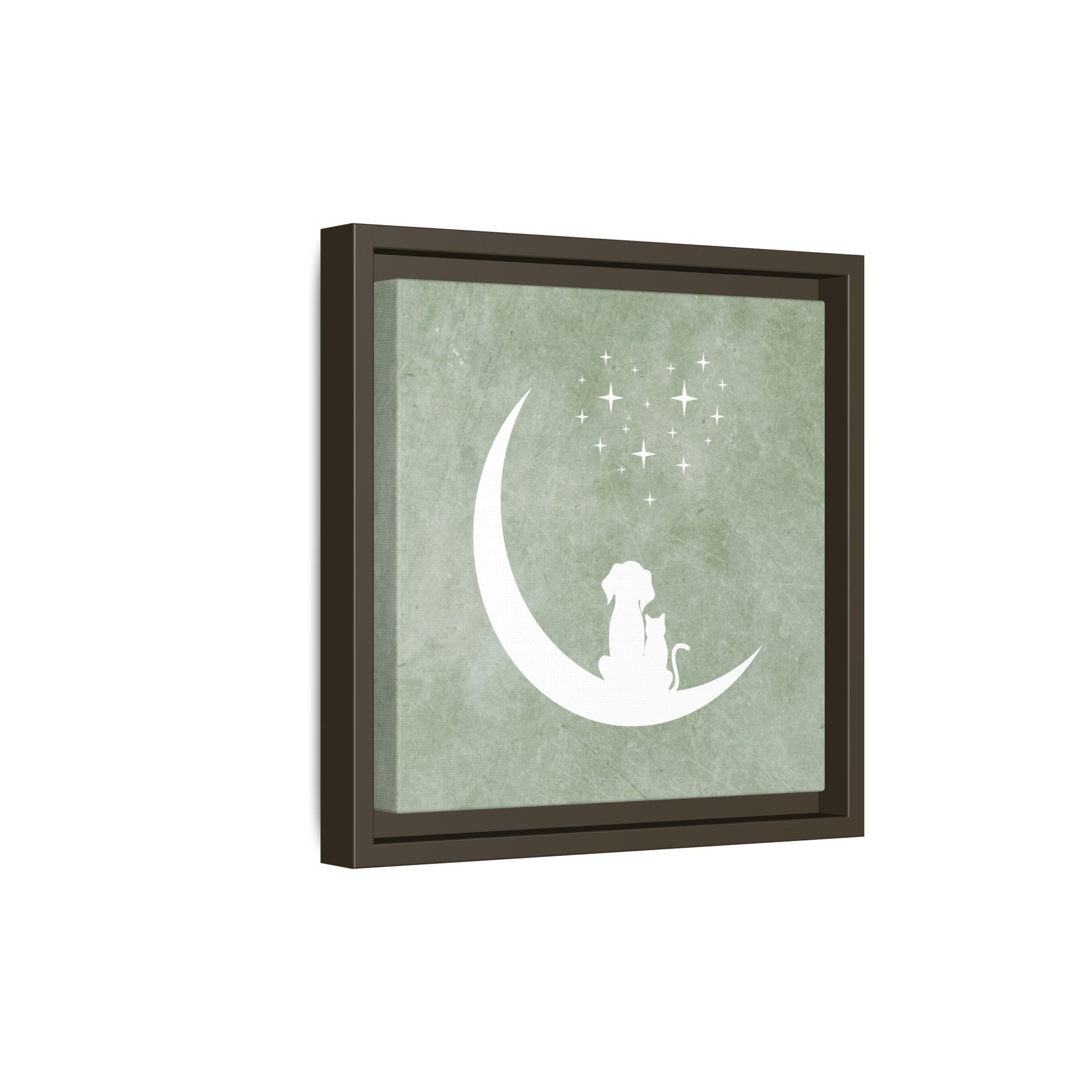 Moonlit Friends Framed Canvas Wall Art Square - Canvasses