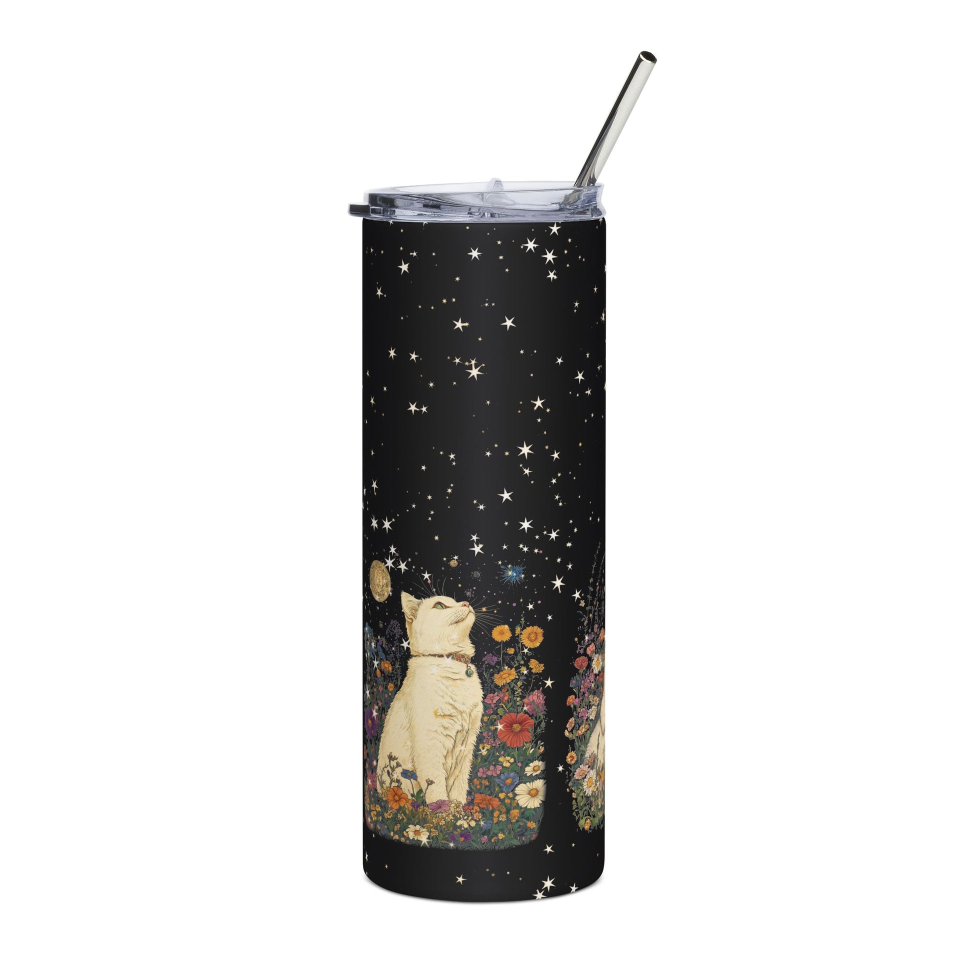 Stargazing Cat 20 oz Skinny Tumbler - Canvasses
