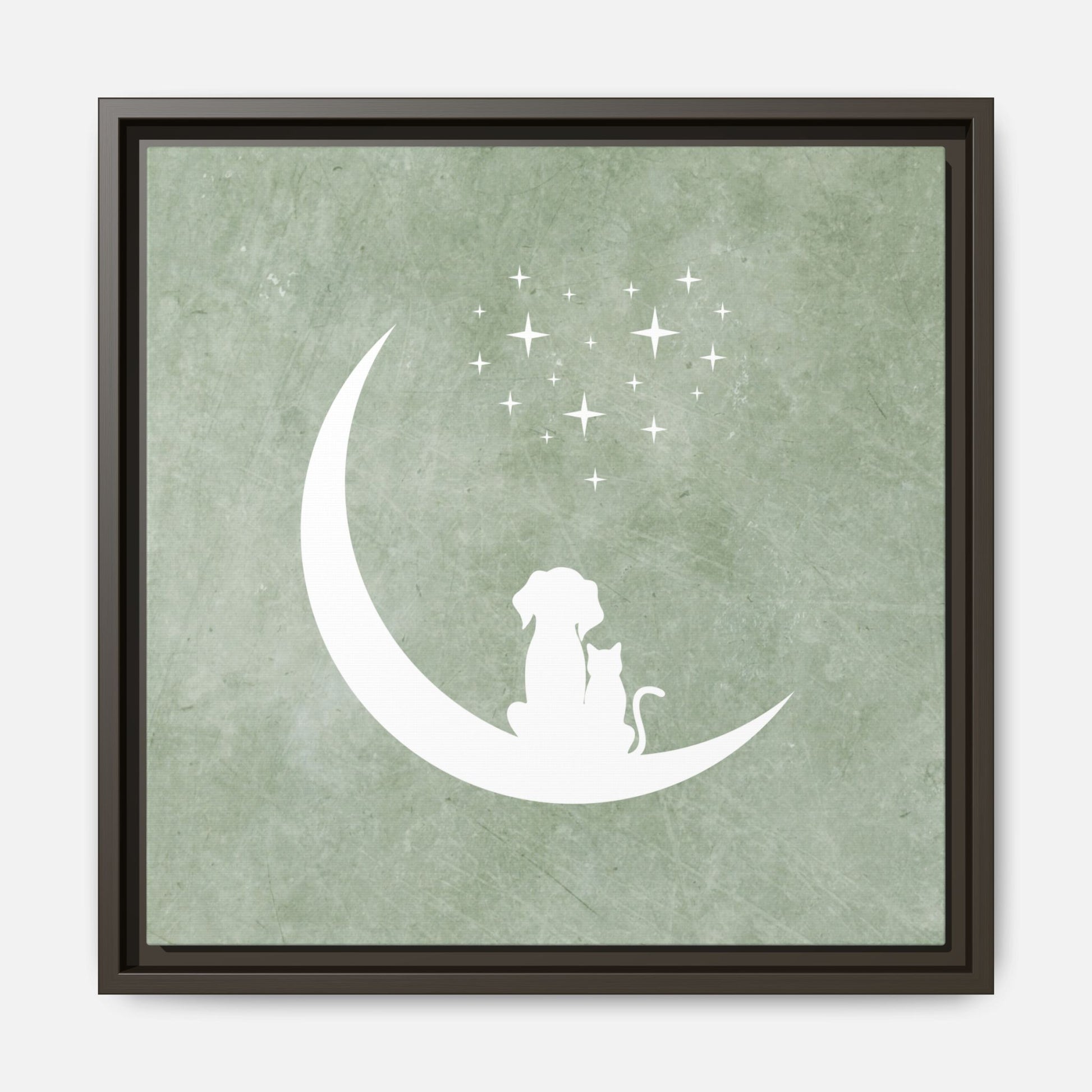 Moonlit Friends Framed Canvas Wall Art Square - Canvasses