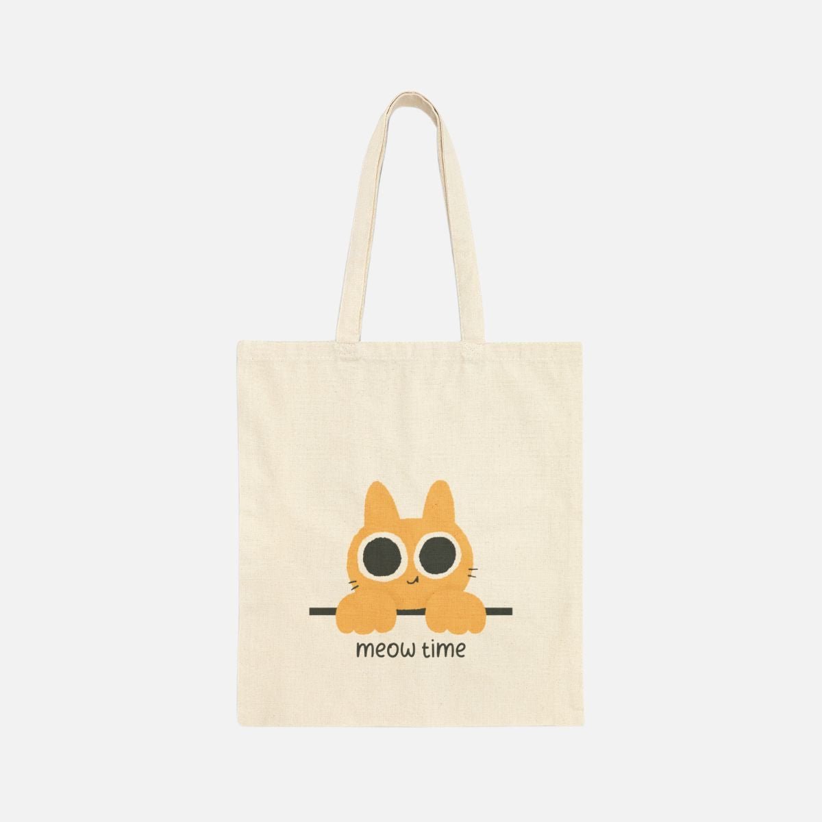 Cat Meow Time Canvas Tote Bag - Canvasses