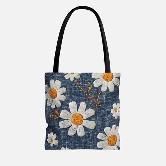 Denim Daisy Tote Bag - Canvasses