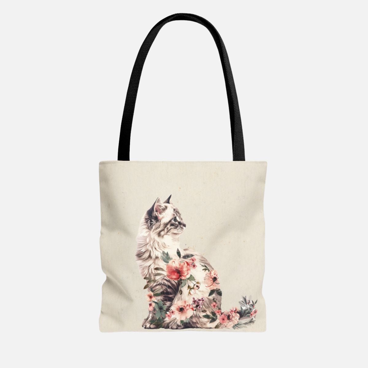 Floral Cat Tote Bag - Canvasses