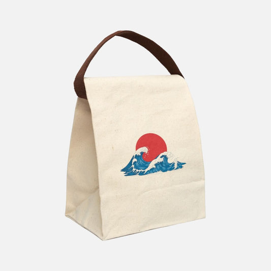 Great Wave Sunset Canvas Lunch Bag - Canvasses