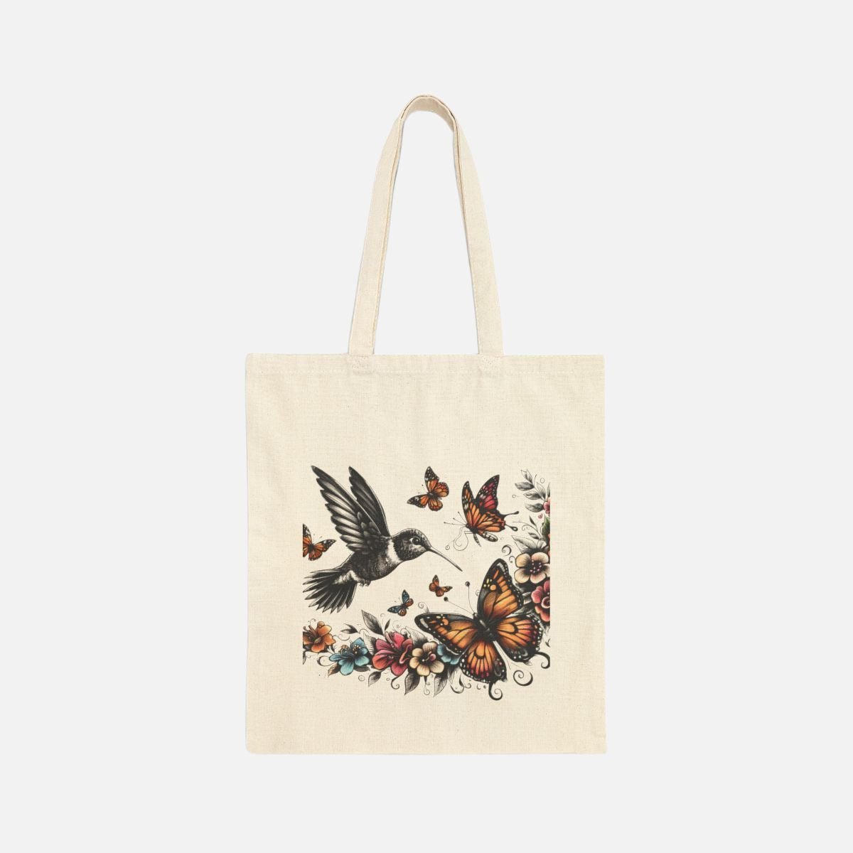 Hummingbird Butterflies Canvas Tote Bag - Canvasses