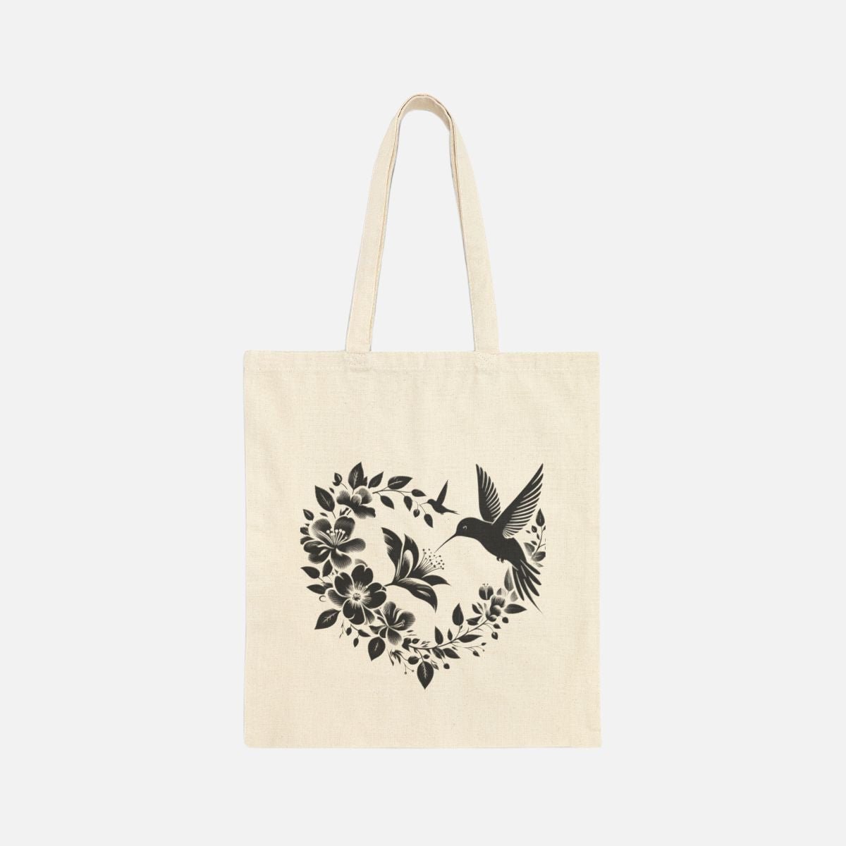 Hummingbird Heart Canvas Tote Bag - Canvasses