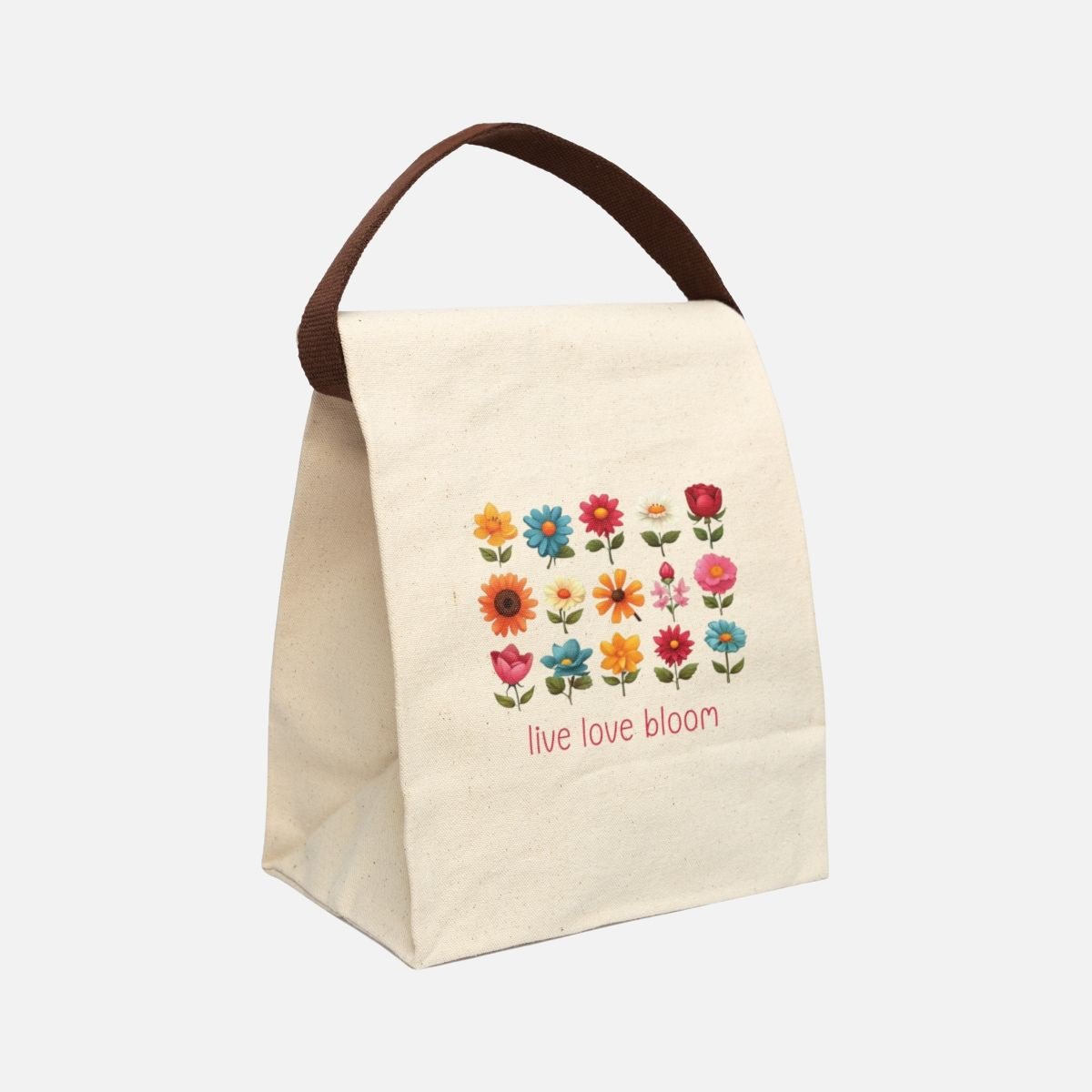 Live Love Bloom Canvas Lunch Bag - Canvasses