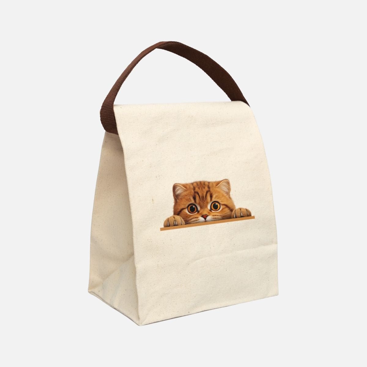 Peekaboo Shorthair Cat Canvas Lunch Bag - Canvasses