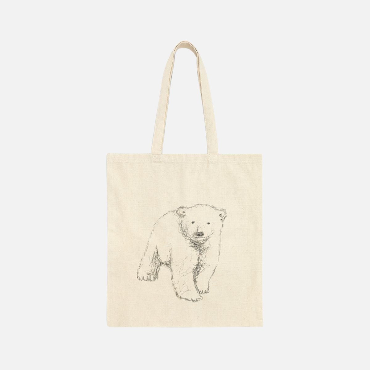 Polar Bear Sketch Canvas Tote Bag - Canvasses