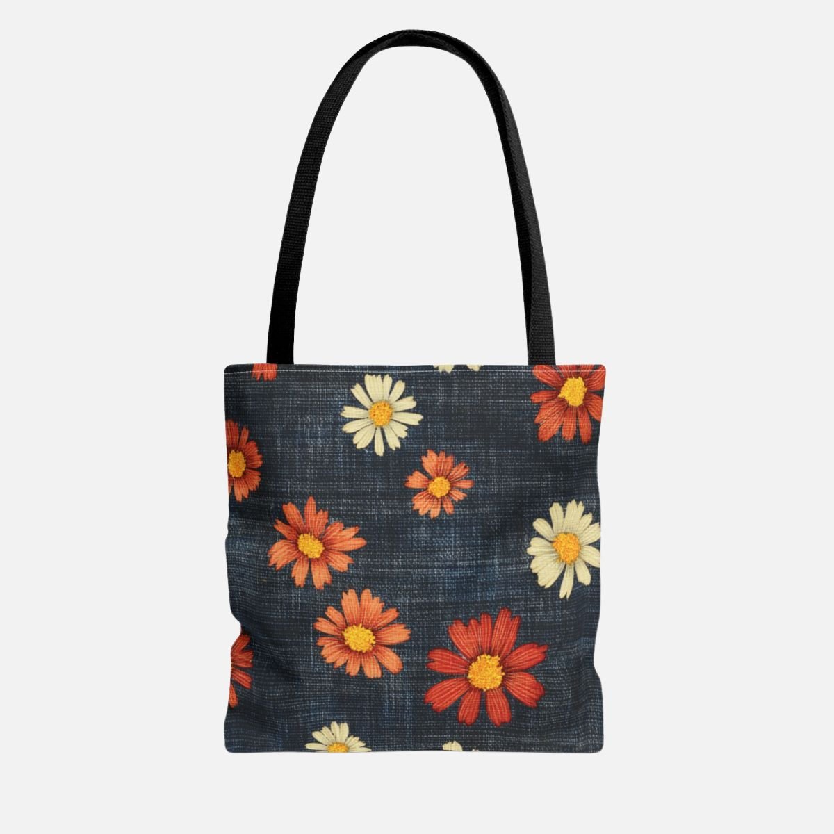 Retro Daisy Denim Tote Bag - Canvasses