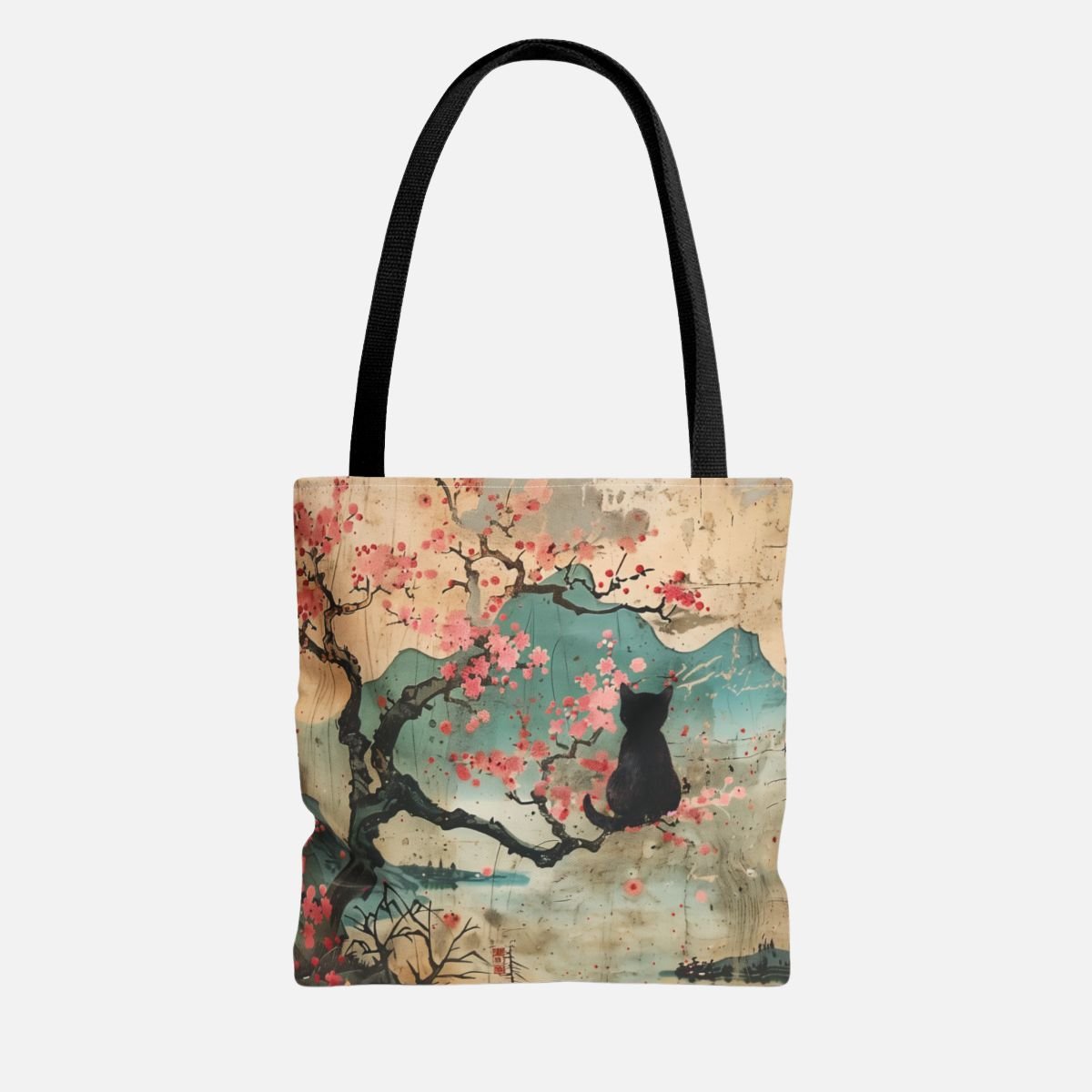 Sakura Cat Serenity Tote Bag - Canvasses