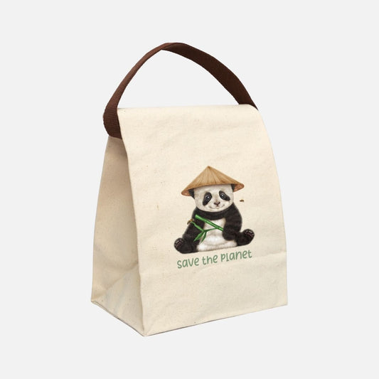 Save the Planet Panda Canvas Lunch Bag - Canvasses