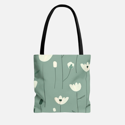 Sea Foam Floral Tote Bag - Canvasses