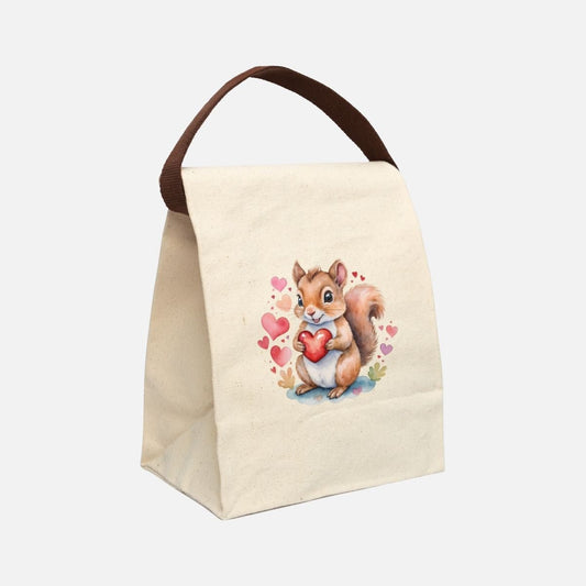 Squirrel Hearts Canvas Lunch Bag - Canvasses