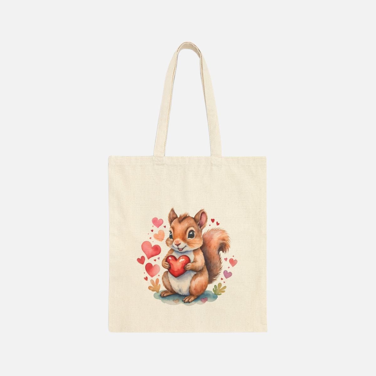 Squirrel Hearts Canvas Tote Bag - Canvasses