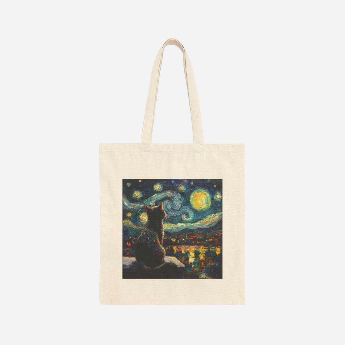 Starry Cat Canvas Tote Bag - Canvasses