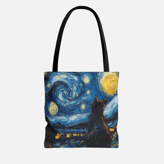 Starry Cat Night Tote Bag - Canvasses
