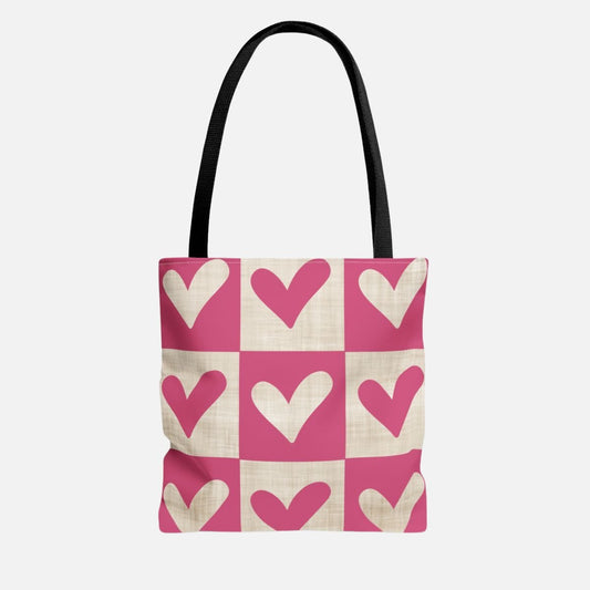 Tic Tac Toe Hearts Tote Bag - Canvasses