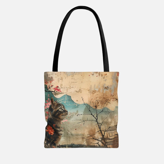 Vintage Cat Gaze Tote Bag - Canvasses