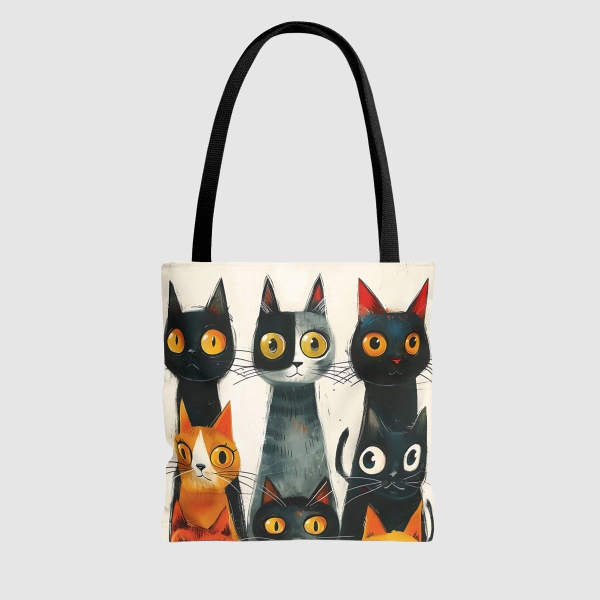 Vintage Funky Cat Tote Bag - Canvasses