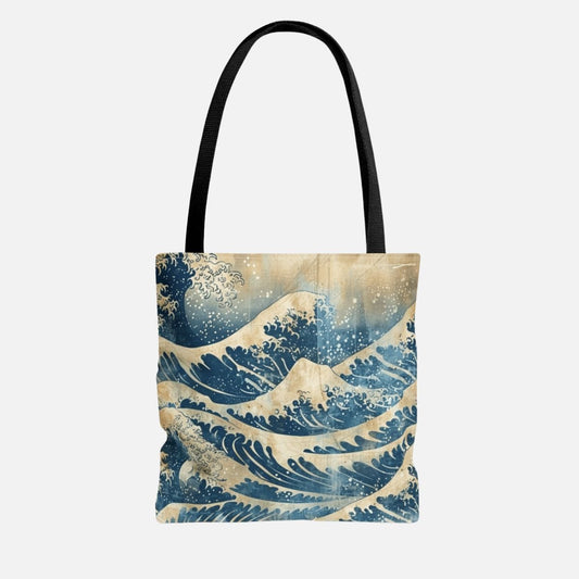 Vintage Ocean Waves Tote Bag - Canvasses