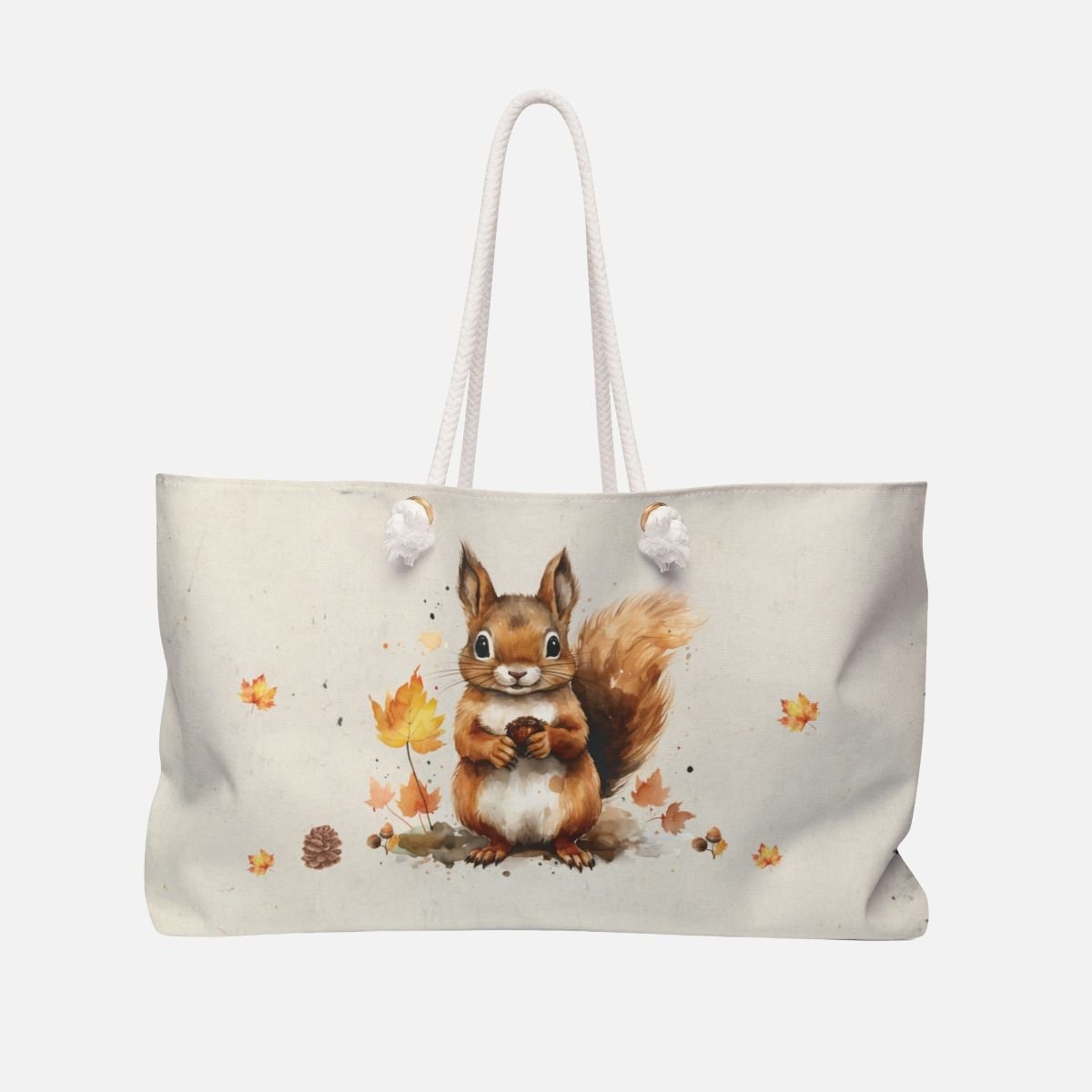 Watercolor Squirrel Beach Bag - Canvasses