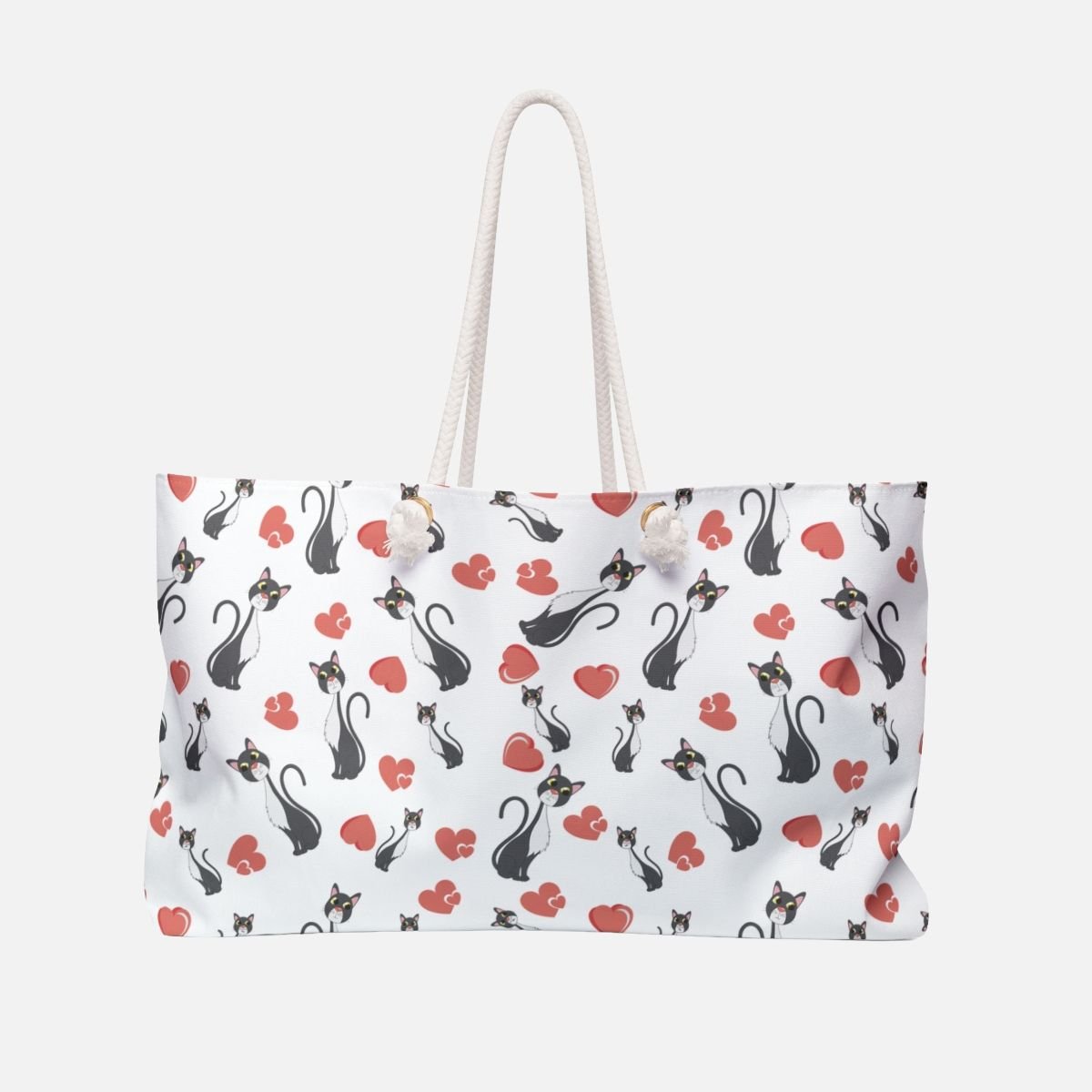 Whimsical Cat Hearts Oversized Bag - Canvasses