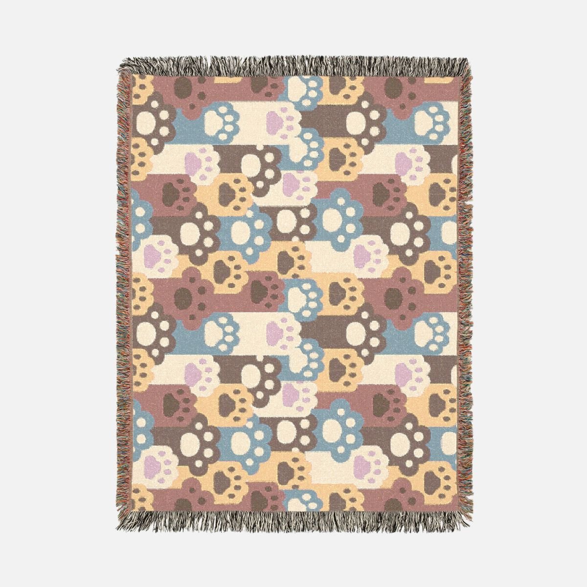 Cat Paws 100% Cotton Woven Blanket - Canvasses