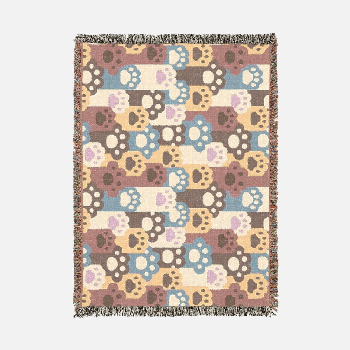 Cat Paws 100% Cotton Woven Blanket - Canvasses