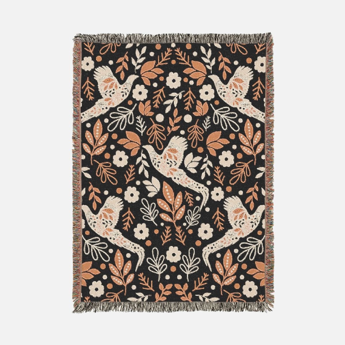 Enchanted Bird Garden 100% Cotton Woven Blanket - Canvasses